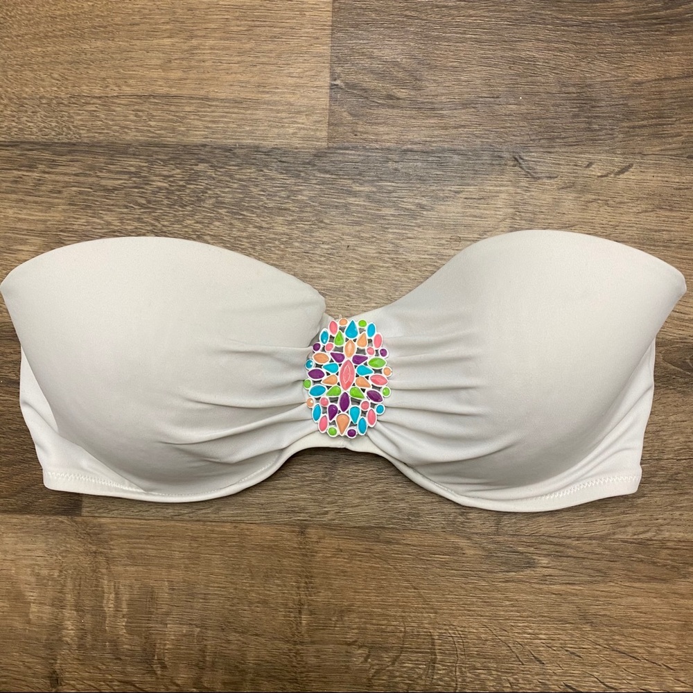 Victoria’s Secret White Gem Bikini BandeauTop 34DD